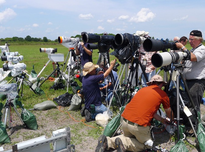 Dziennikarze w centrum lotów kosmicznych na Florydzie