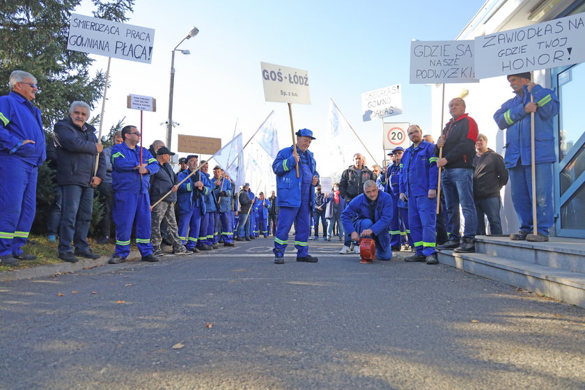 Protest pracowników Grupowej Oczyszczalni Ścieków