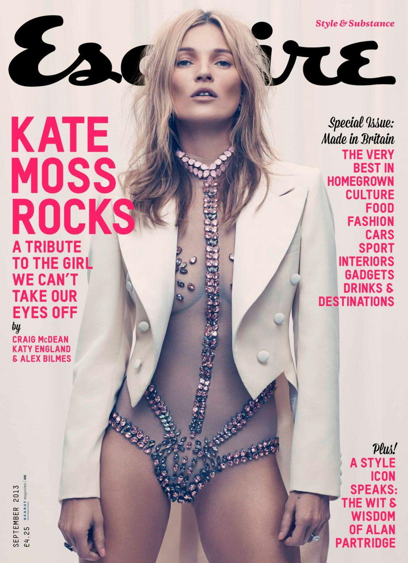 "Esquire", sierpień 2013, na zdjęciu: Kate Moss