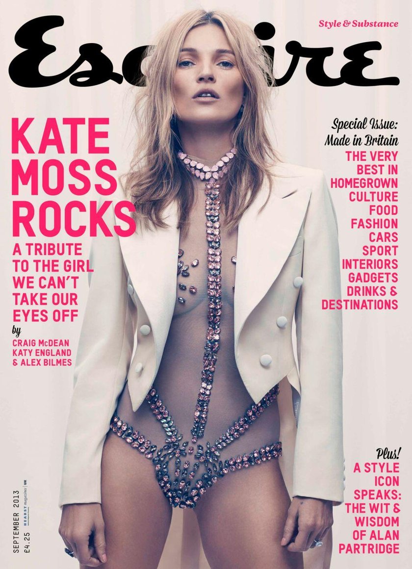 "Esquire", sierpień 2013, na zdjęciu: Kate Moss