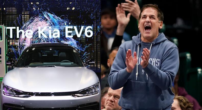 Mark Cuban said he prefers his Kia EV6 over his Tesla Model X Plaid, which is one of the more expensive electric vehicles on the market.Michael M. Santiago and Sam Hodde/Getty Images