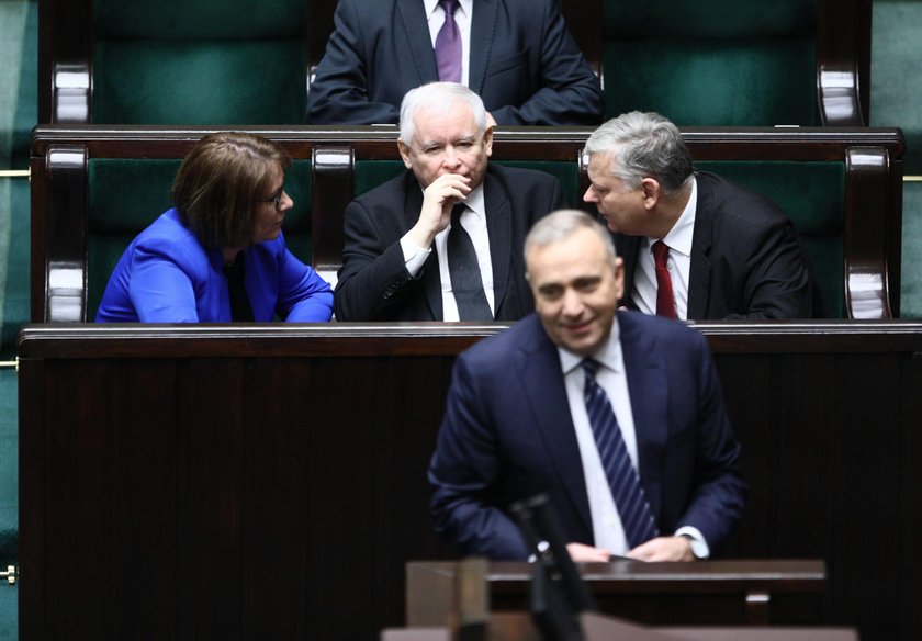 Grzegorz Schetyna, Beata Mazurek, Jarosław Kaczyńki, Marek Suski