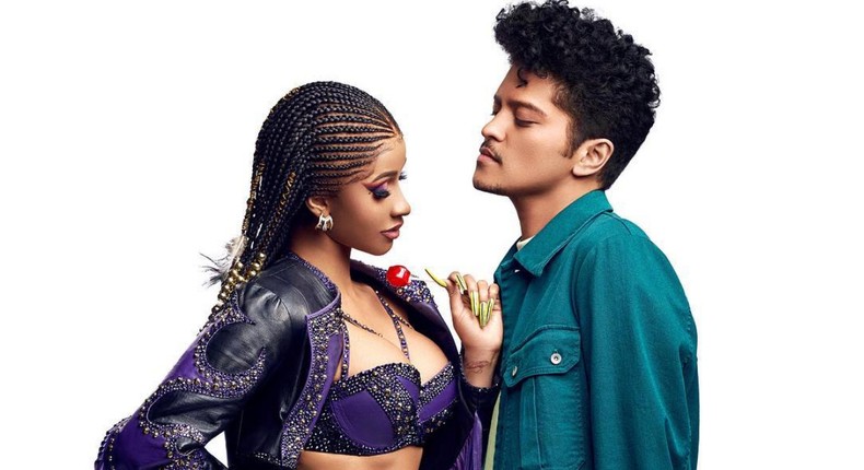 Cardi B and Bruno Mars in 'Please me' [YouTube/CardiB]