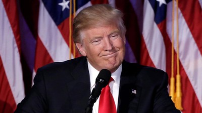 U.S. President-elect Donald Trump speaks at election night rally in Manhattan, New York