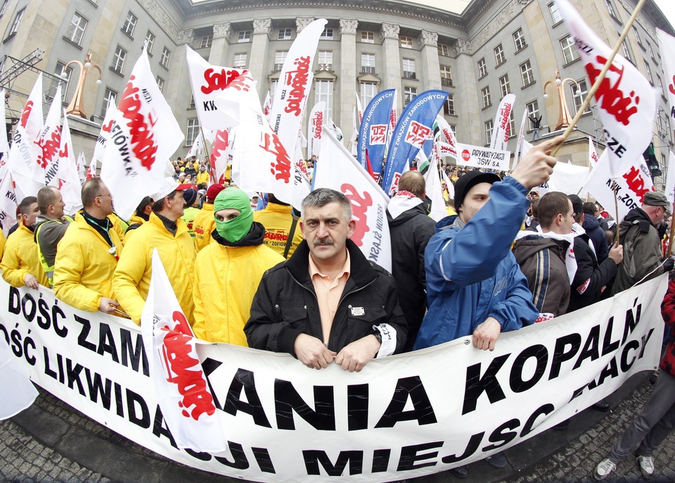 KATOWICE MANIFESTACJA GÓRNICZYCH ZWIĄZKÓW ZAWODOWYCH