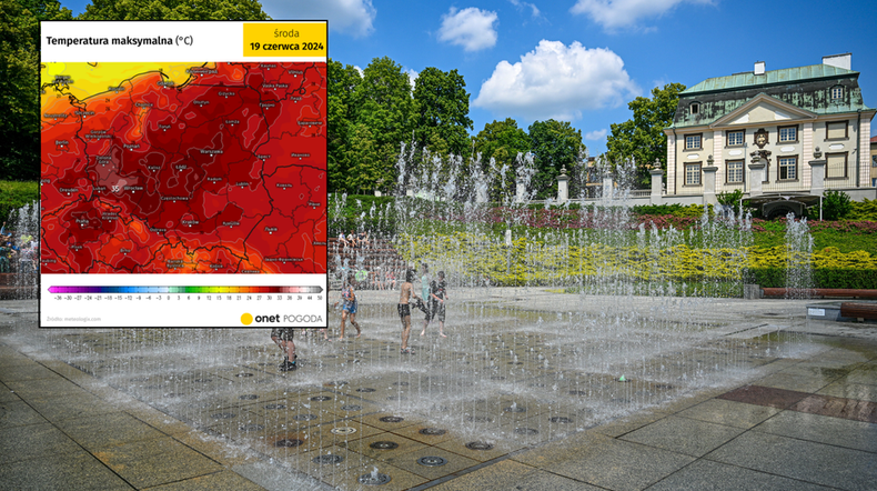 Upał pędzi do Polski. Zacznie się już w weekend. Nawet 35 st. C (mapa: meteologix.com)