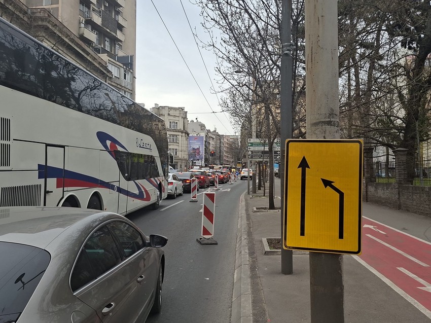 Gužva u Takovskoj ulici zbog radova