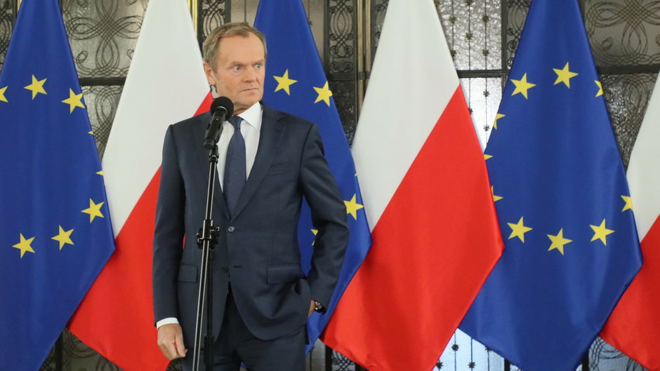 Donald Tusk w Sali Kolumnowej Sejmu. 19.10.2021 r.