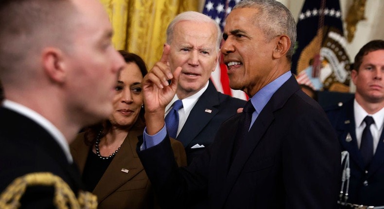 Barack Obama has been privately discussing his doubts about Biden's campaign.Chip Somodevilla/Getty Images