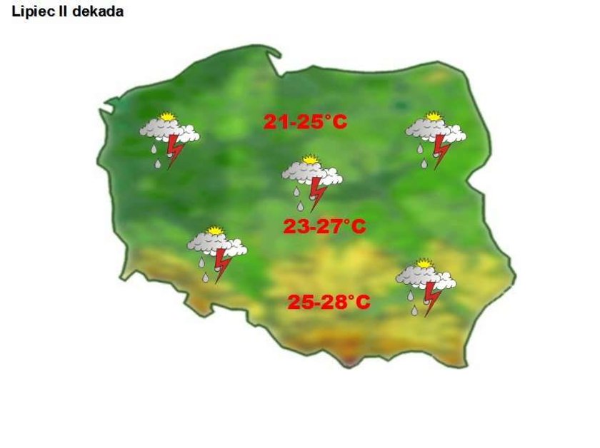 Mapa z prognozą pogody