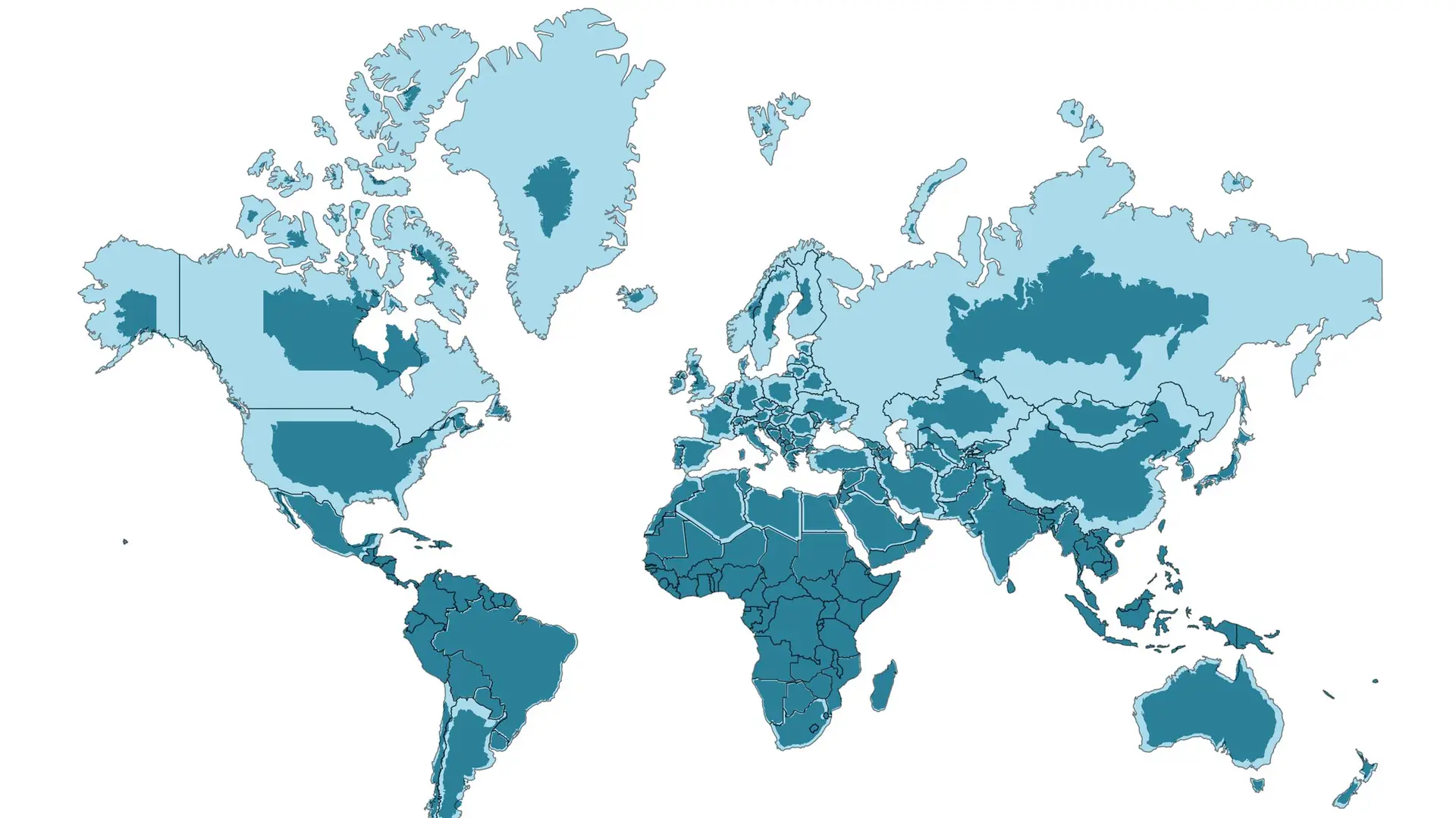 Ruchoma mapa pokazuje prawdziwe rozmiary krajów. Polska jest na niej mniejsza