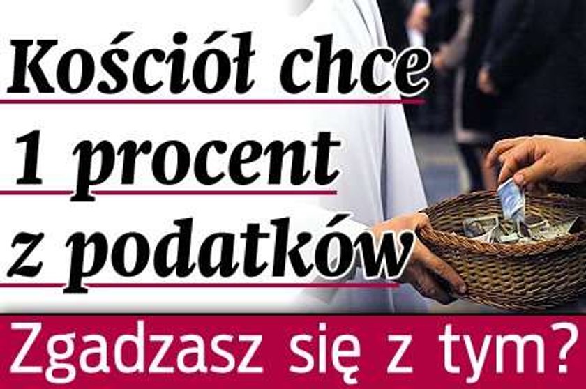 Kościół chce 1 procent z podatków. Zgadzasz się z tym?