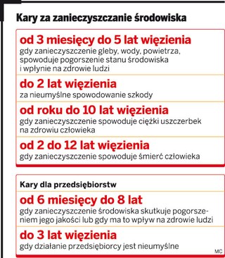 Do 12 lat więzienia za szkody środowiskowe