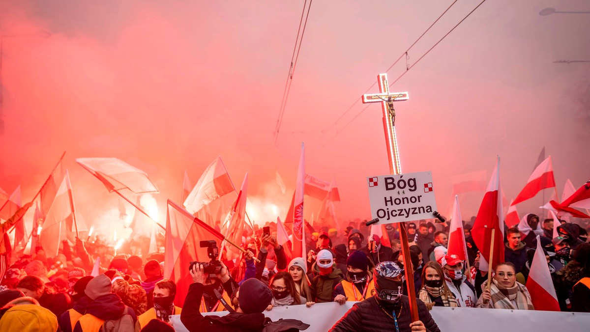 Marsz Niepodległości, Warszawa, 11 listopada 2020 r. Fot. Wojtek RadwańskiAFP/East News