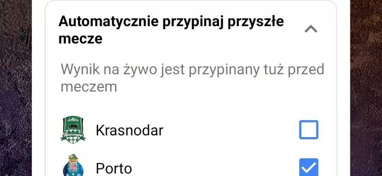 Google wyświetli wam automatycznie wyniki meczów waszej ulubionej drużyny