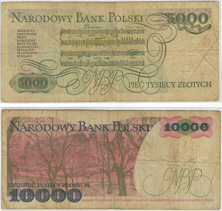 Polskie historyczne banknoty - autor: zbiory Justyny i Damiana Okrętów