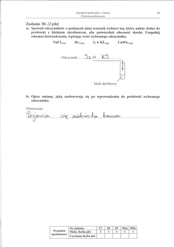 Matura z chemii - rozwiązania do poziomu podstawowego