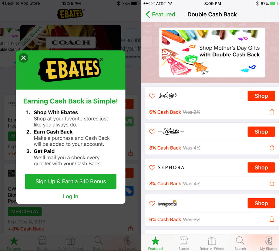 eBates grabs you deals from across the web.