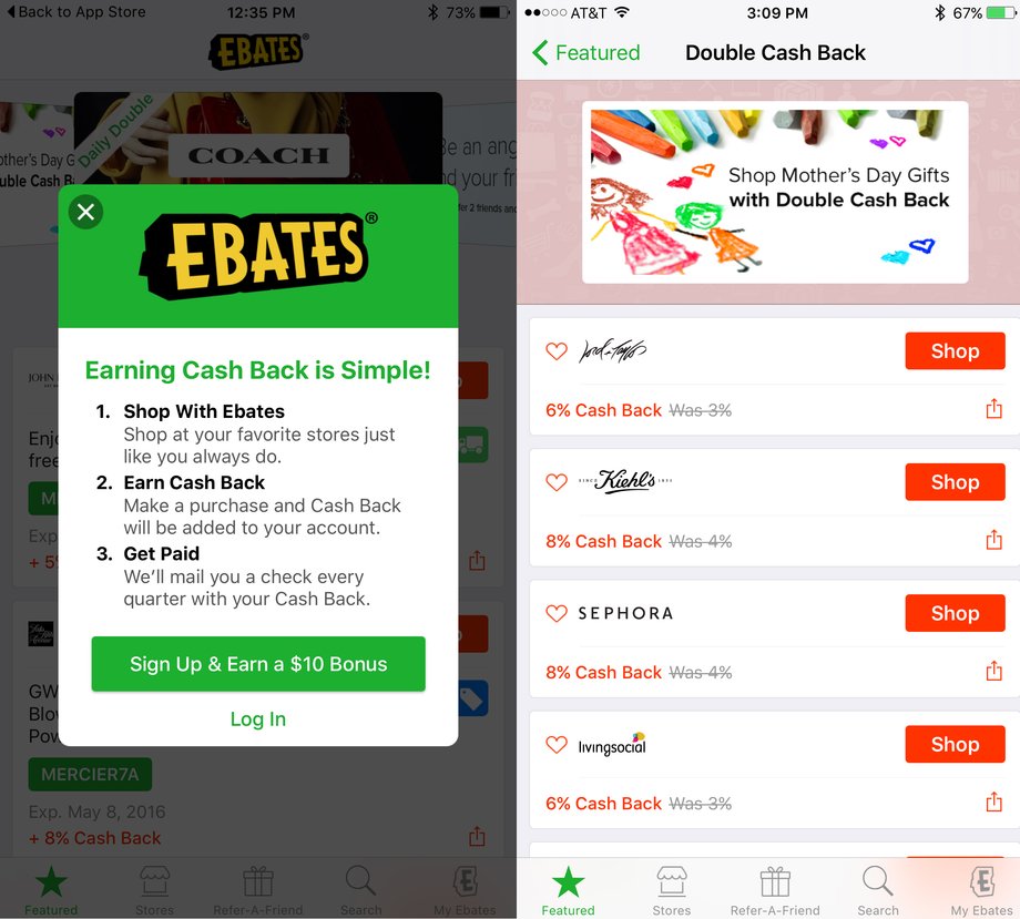 eBates grabs you deals from across the web.