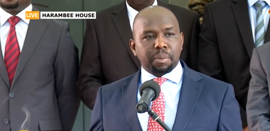 Transport Cabinet Secretary Kipchumba Murkomen announces the NTSA accident statistics on December 20, 2022