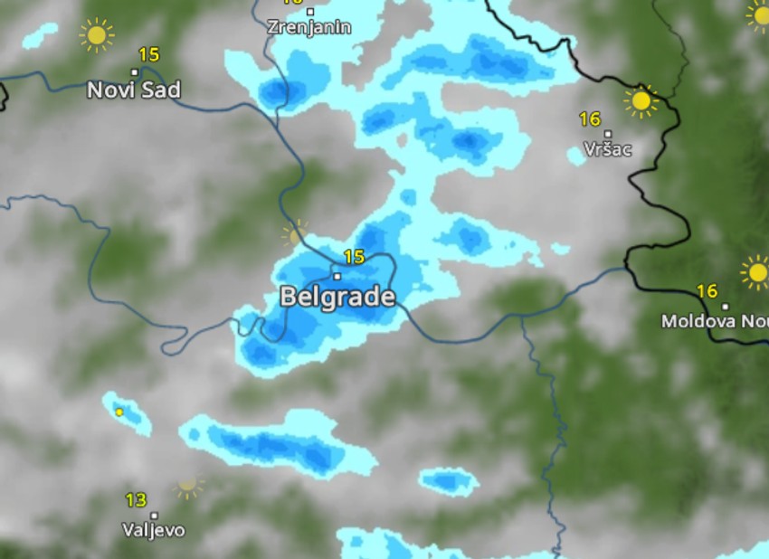 Kiša u Beogradu danas počinje već u 13 sati