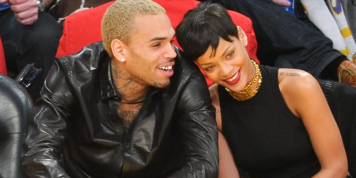Rihanna i Chris Brown na meczu