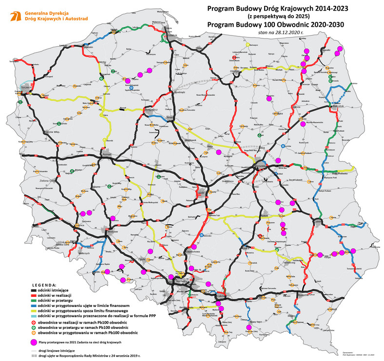 Mapa inwestycji drogowych