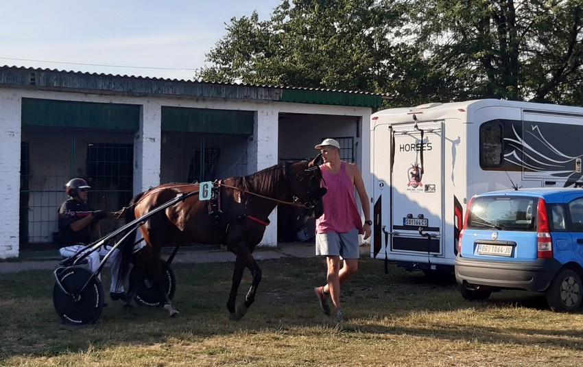 Nikola Jokić sa Vladimirom Pribićem i grlom Amy del duomo na subotičkom hipodromu 