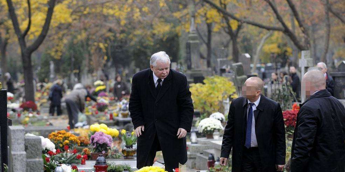 Kaczyński na cmentarzu