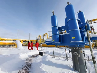 Gazociąg w mieście Heihe na granicy rosyjsko-chińskiej, którym Gazprom dostarcza gaz do Chin