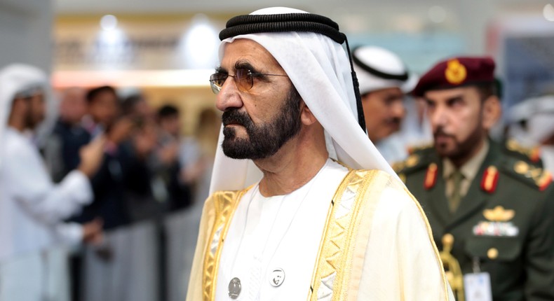 Dubai's Ruler Sheikh Mohammed bin Rashid al-Maktoum, Prime Minister and Vice-President of the United Arab Emirates attends the International Defence Exhibition & Conference (IDEX) in Abu Dhabi, United Arab Emirates February 17, 2019.