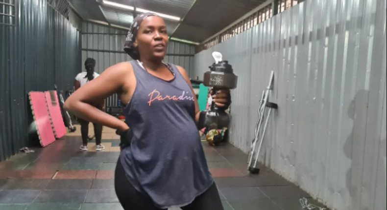 Celestine Ndinda, during a work out session