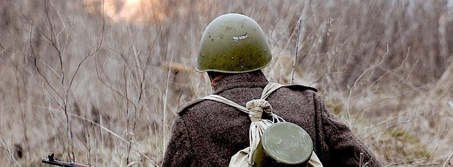 Soviet soldier of WW2. Reenacting. Kiev,Ukraine