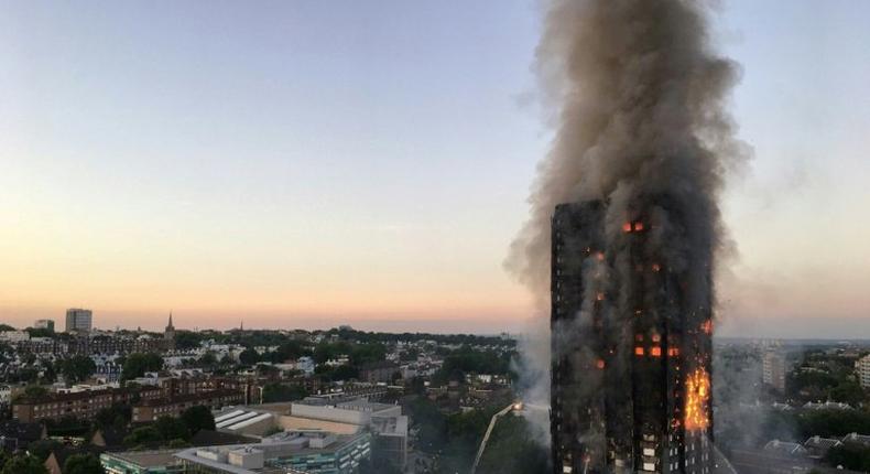 The fire swept through London's 24-storey Grenfell Tower, a 1970s block, in the early hours, trapping residents inside