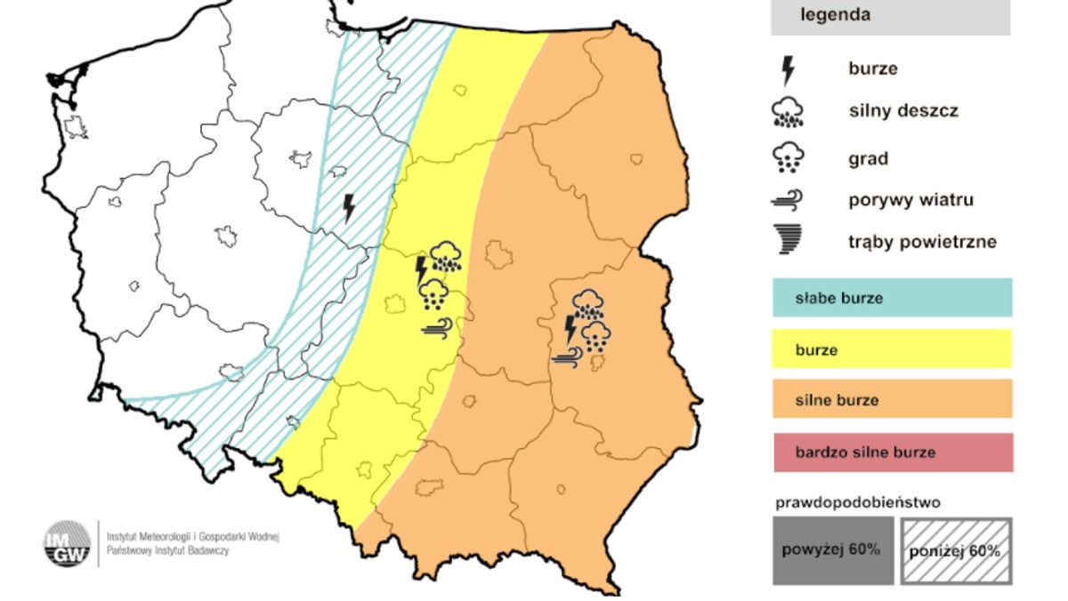 Prognoza pogody na środę 23 czerwca. Gwałtowne burze i trąby powietrzne