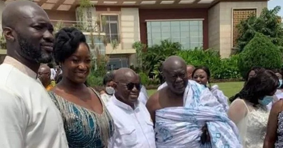 Maxwell Kofi Jumah’s son marries Akufo-Addo’s 3rd daughter at the presidency (videos &amp; photos)