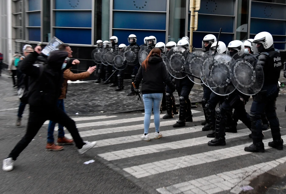 Protest u Briselu zbog kovid restrikcija