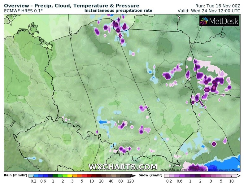 W przyszłym tygodniu deszcz zacznie zamieniać się w deszcz ze śniegiem i w śnieg