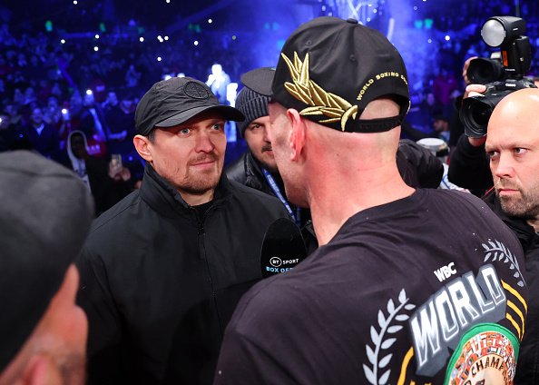 Ołeksandr Usyk i Tyson Fury po walce Fury – Chisora (grudzień 2022)