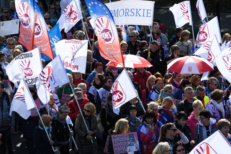 Protest nauczycieli w Warszawie