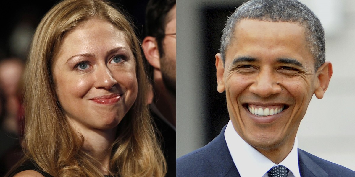 Chelsea Clinton i Barack Obama