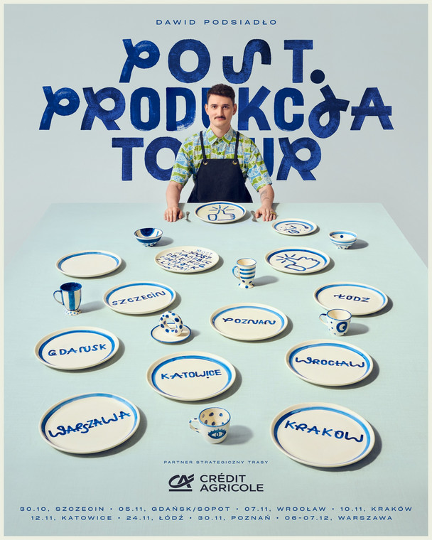 Plakat promujący trasę koncertową Dawida Podsiadły
