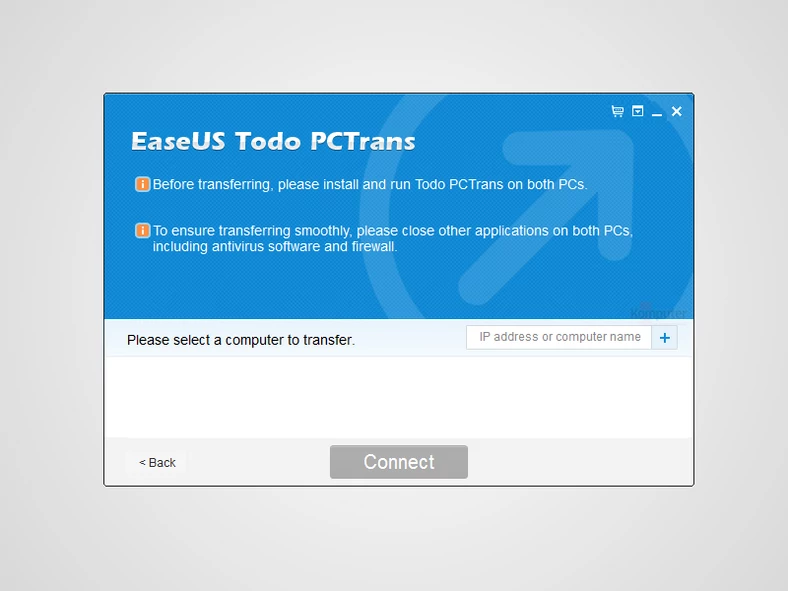 Główne okno programu do migracji danych - EASEUS Todo PCTrans Pro