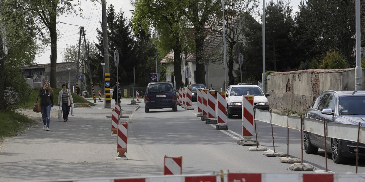 Zamknięta ul. Kamieńskiego we Wrocławiu