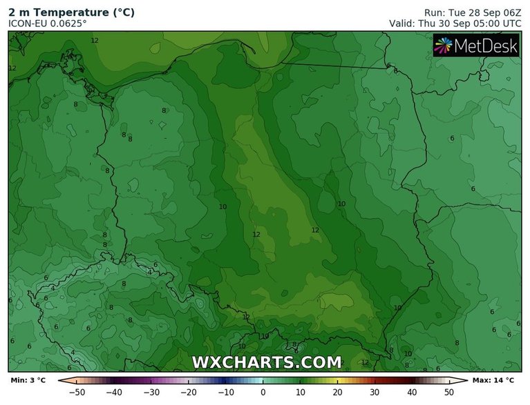 Temperatura wyniesie od 6 do 12 stopni