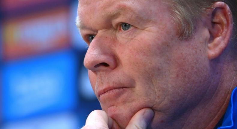 Ronald Koeman was confronted by fans after Barcelona's 2-1 defeat by Real Madrid on Sunday. Creator: LLUIS GENE