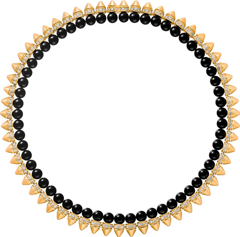 Cartier, Collier aus der Clash-de-Cartier-Kollektion, Roségold mit Onyx und Diamanten, für 78'500 Franken. 