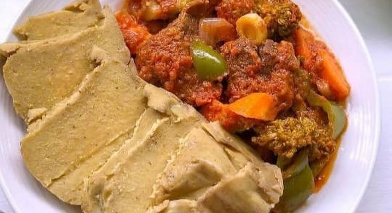 Fante kenkey with stew