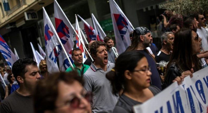 Most of those protesting against an extension of Sunday trading were from the Greek communist labour union, PAME