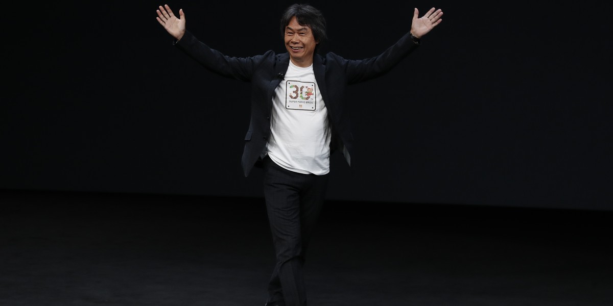 Nintendo creative director Shigeru Miyamoto at an Apple launch event.